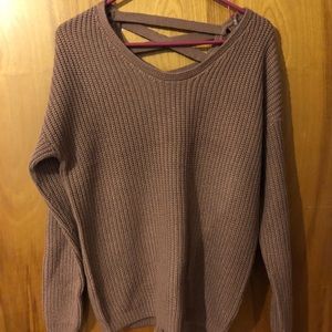 Dusty rose/ mauve sweater criss cross back